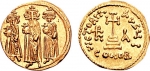 Solidus s obrazom cisára Herakleia a jeho synov Konstantina III. a Heraklona